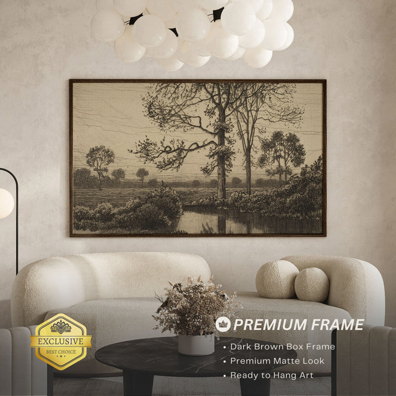 Monochrome Branches Wood Wall Art With Frame - Black media 5