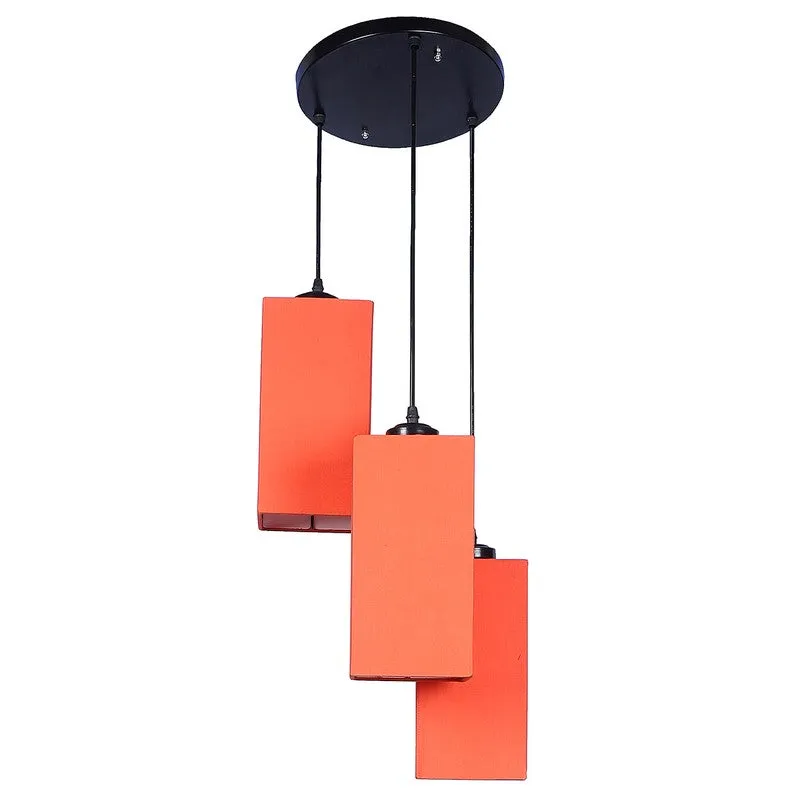 Warm Ivory Triple Metal Ceiling Lamp - Orange media 5