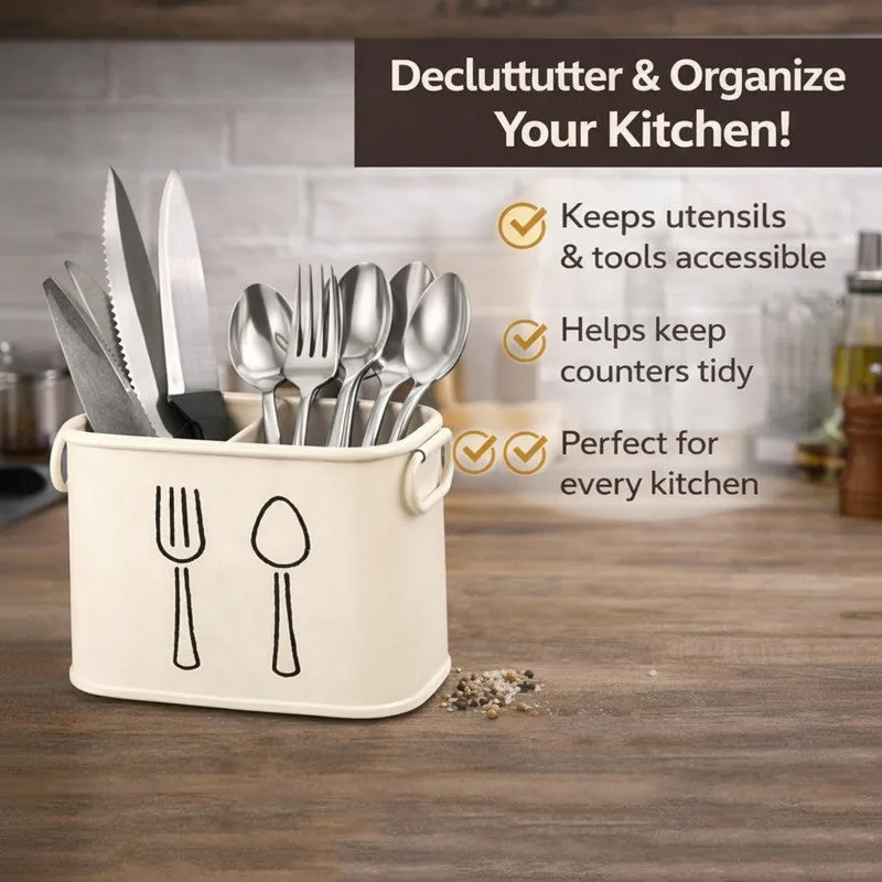 KitchenPro Rust-Free Cutlery Stand - Ivory media 4
