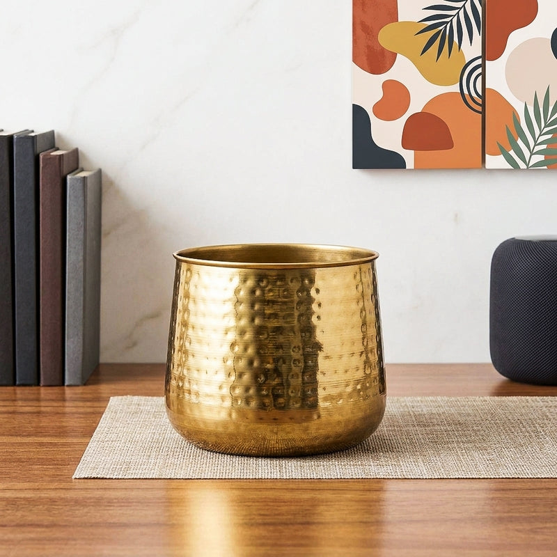 Rooted Charm Auric Golden Planter