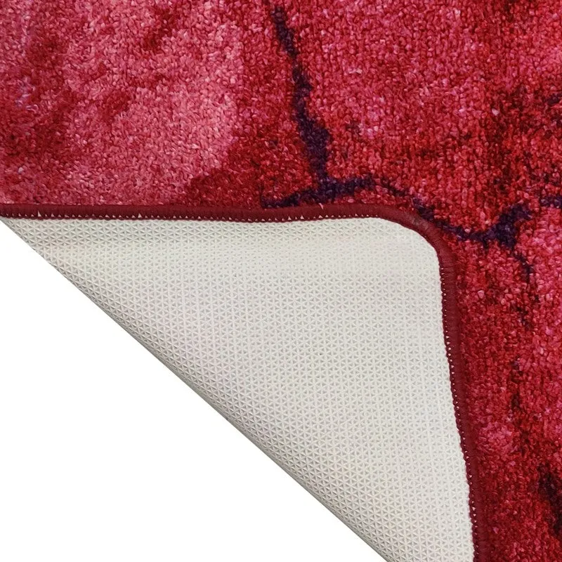 Jorlin Abstract Micro Fiber Area Rug - Pink,Red media 6