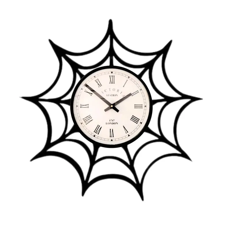 Spiderweb Steel Analog Wall Clock - Black media 4