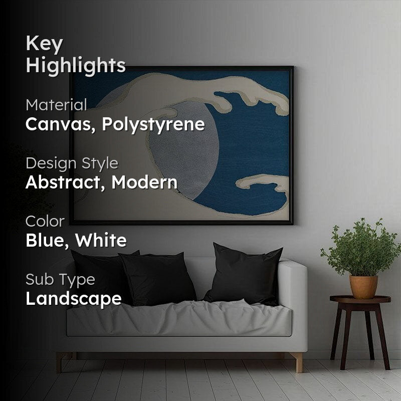 Waves From Momoyogusa  Canvas Painting By Kamisaka Sekka - Black Frame media 2