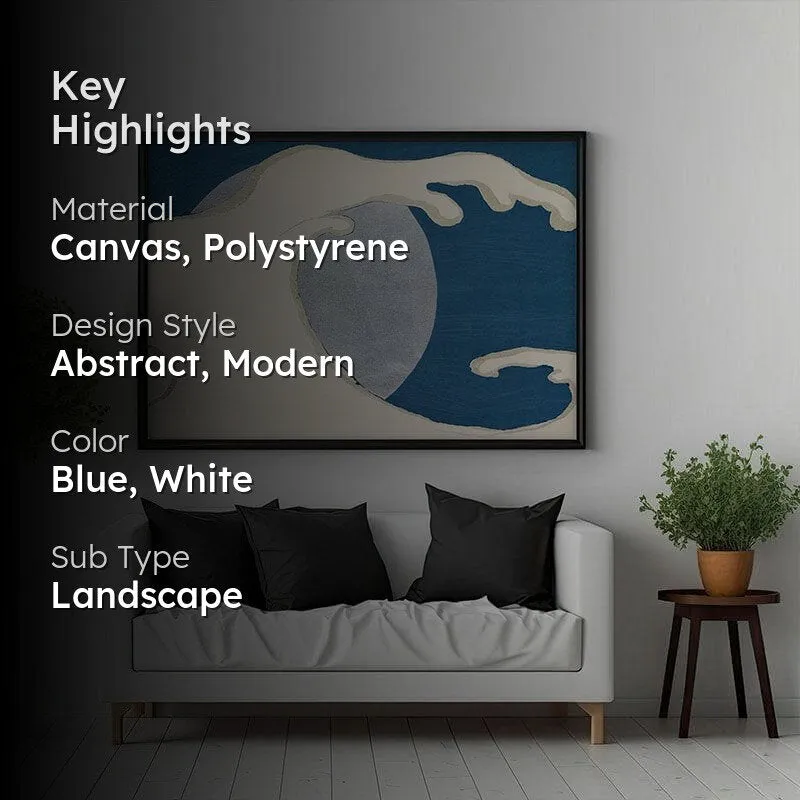 Waves From Momoyogusa Canvas Painting By Kamisaka Sekka - Black Frame media 2