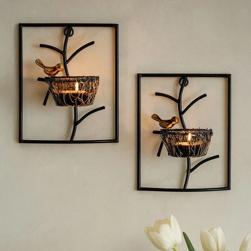 Bird Nest Candle Holder - Set Of Two media 1