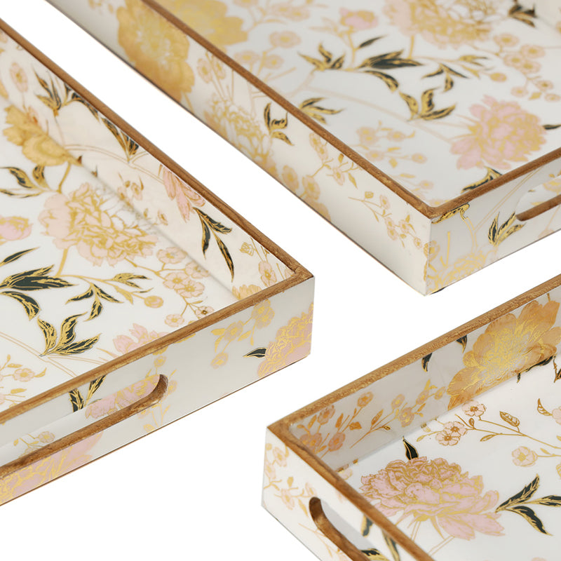 Amber Fleur Enamel Coated Serving Tray - Set Of Three media 4