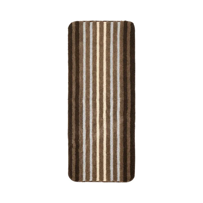 StripeScape Microfiber Bath Mats (Brown) - Set of Two media 4