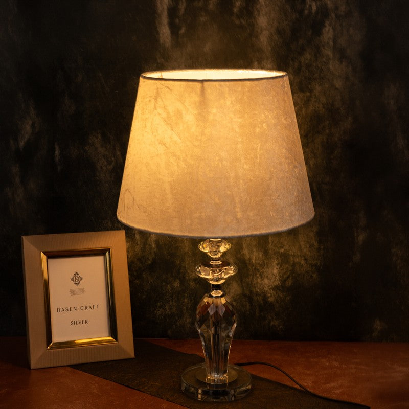 AarviDecor Harlow Decorative Fabric Table Lamp - Silver