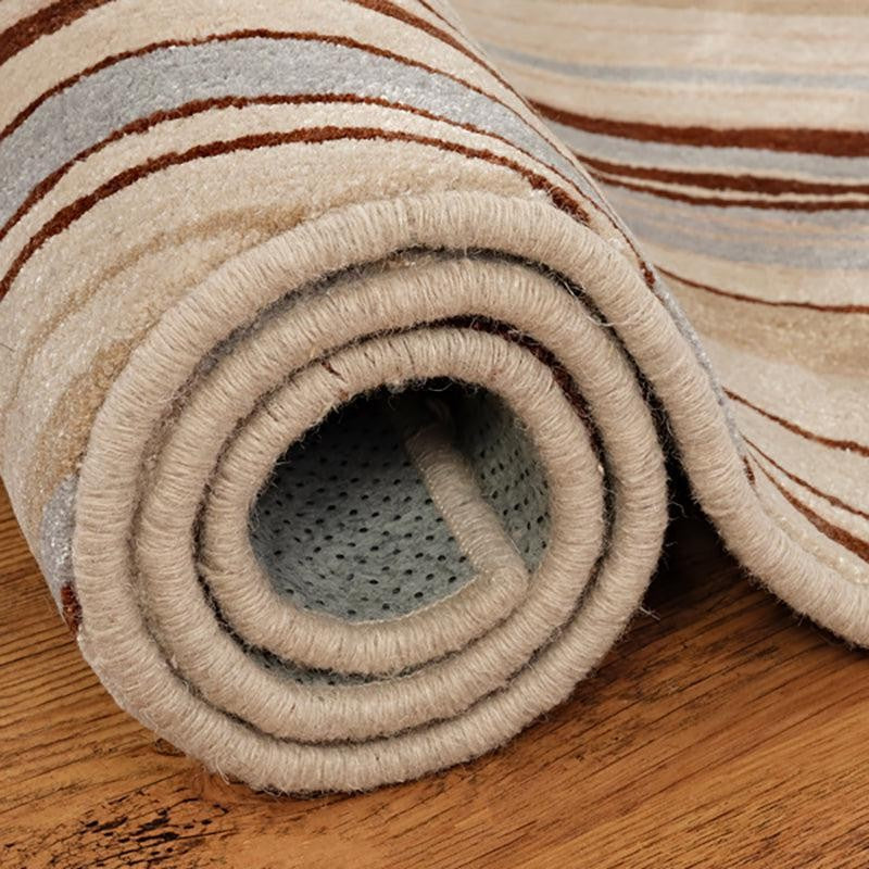 Bastet Hand Tufted Abstract Wool & Nylon Carpet - Beige media 4