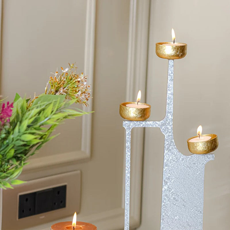 Solstice Gleam Metal Tealight Candle Holder media 5