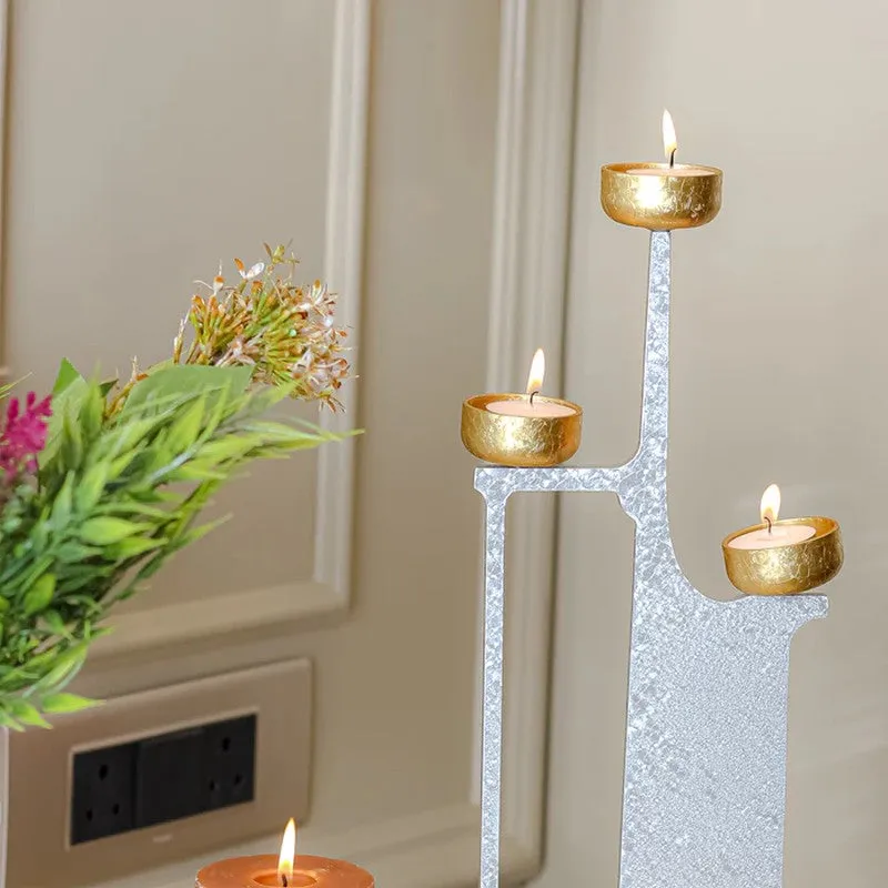 Solstice Gleam Metal Tealight Candle Holder media 5