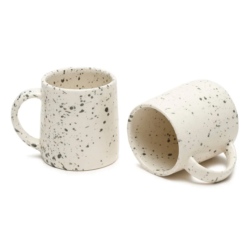 Splash Ceramic Coffee Mug (300 mL Each,White) - Set Of Four - 4