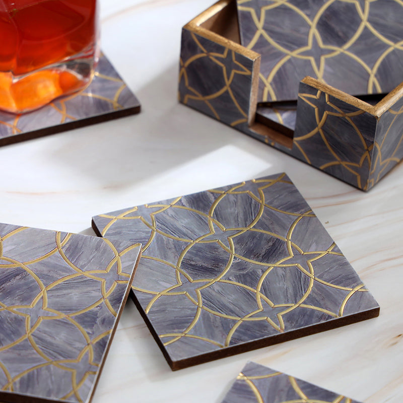 Patterned Muse Coaster - Seven Piece Set media 7