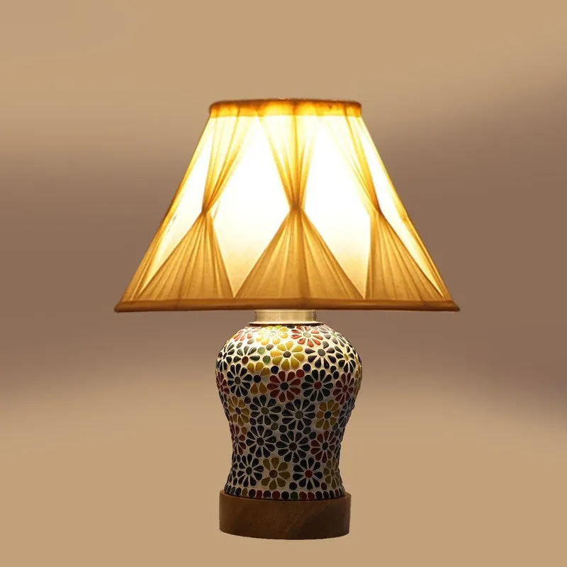 Aurelia Smocked Wooden Table Lamp - Multicolor media 7