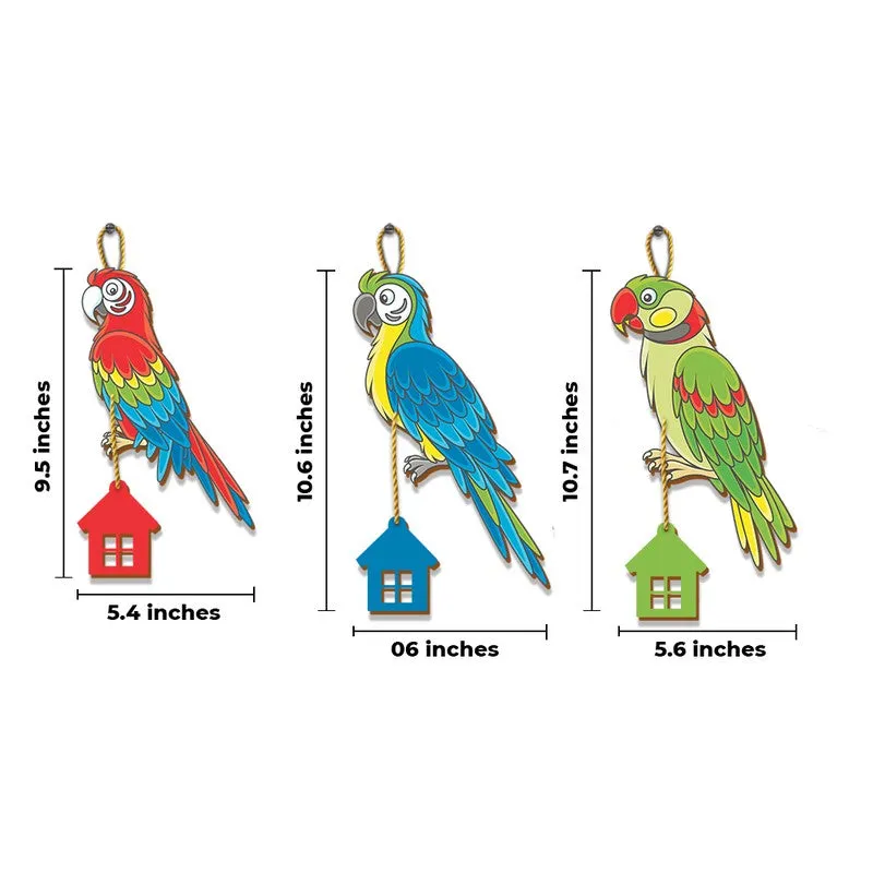 Parrot House Hangings MDF Wall Accent - Set Of Three media 5