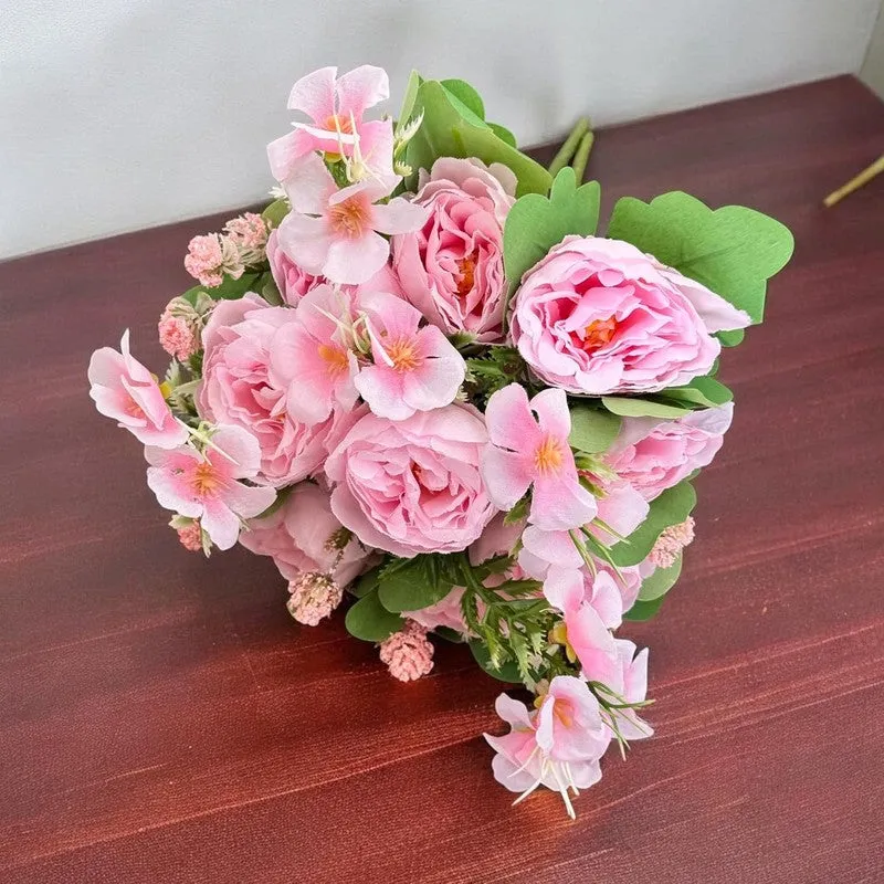 Whisper Rose Artificial Flower (Pink) - Set Of Two media 1