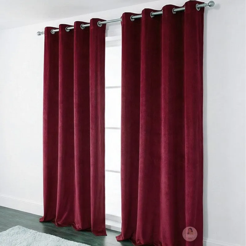 Pure Edge Blackout Curtains (Maroon) - Set of Two media 3