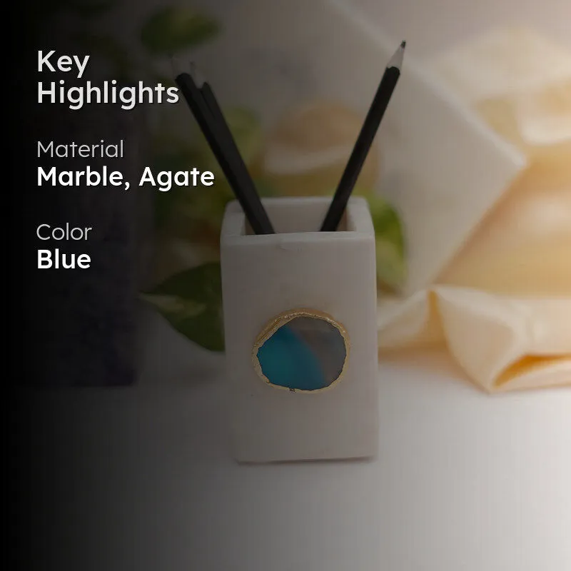 Kade Marble Agate Stationary Holder - Turquoise media 2