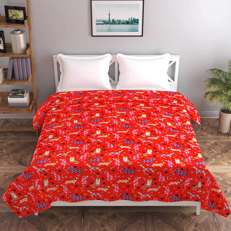 Warm Paws Flannel Duvet Cover (Red) - 190 GSM media 6