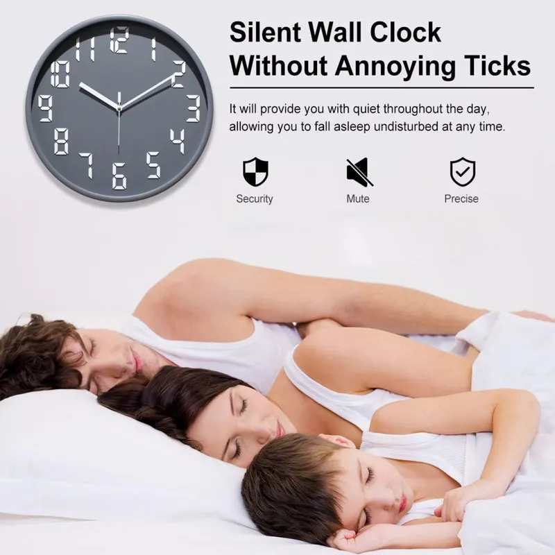 Centura Analog Wall Clock - White & Grey - 8