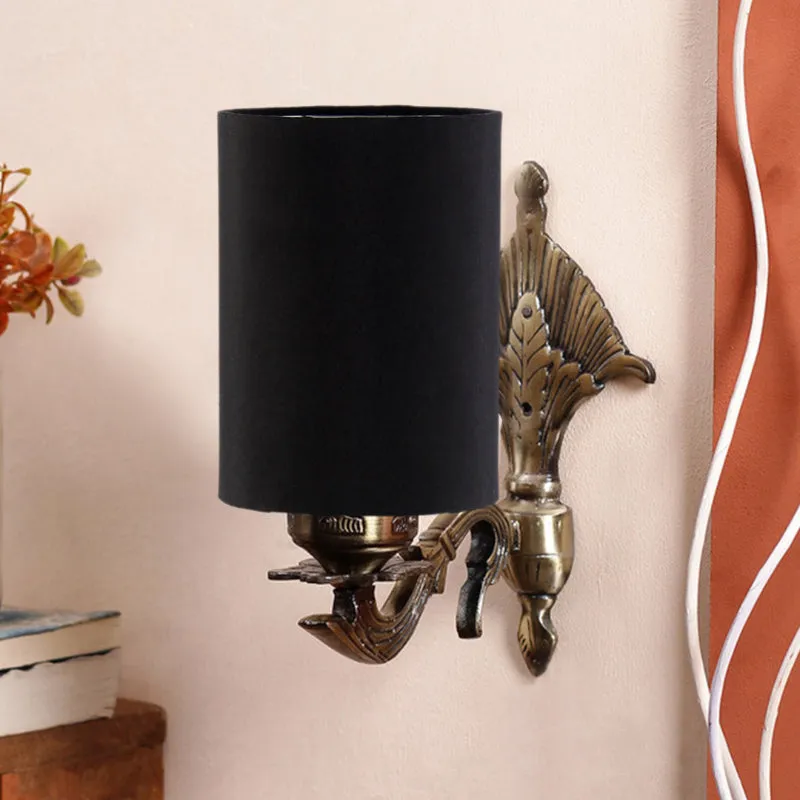 Magda Masique Cylindrical Fabric & Metal Wall Lamp - Black media 3