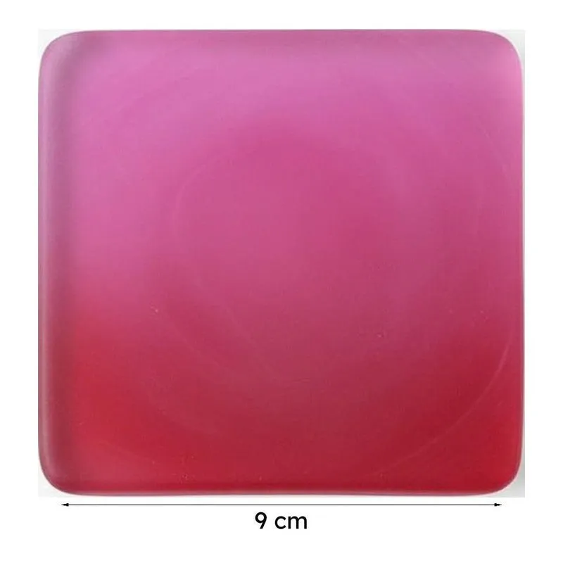 Glossy Square Glass Coaster (Pink) - Set Of Four media 7