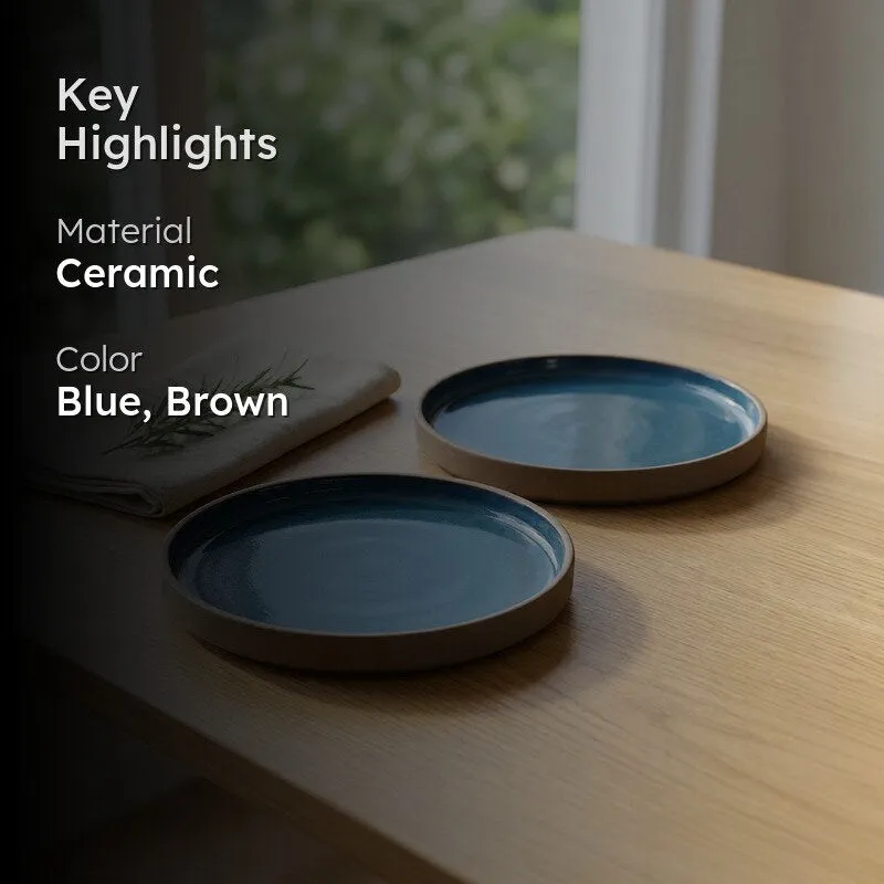 Azzure Ceramic Quarter Plate (8 Inch) - Set of Two media 2