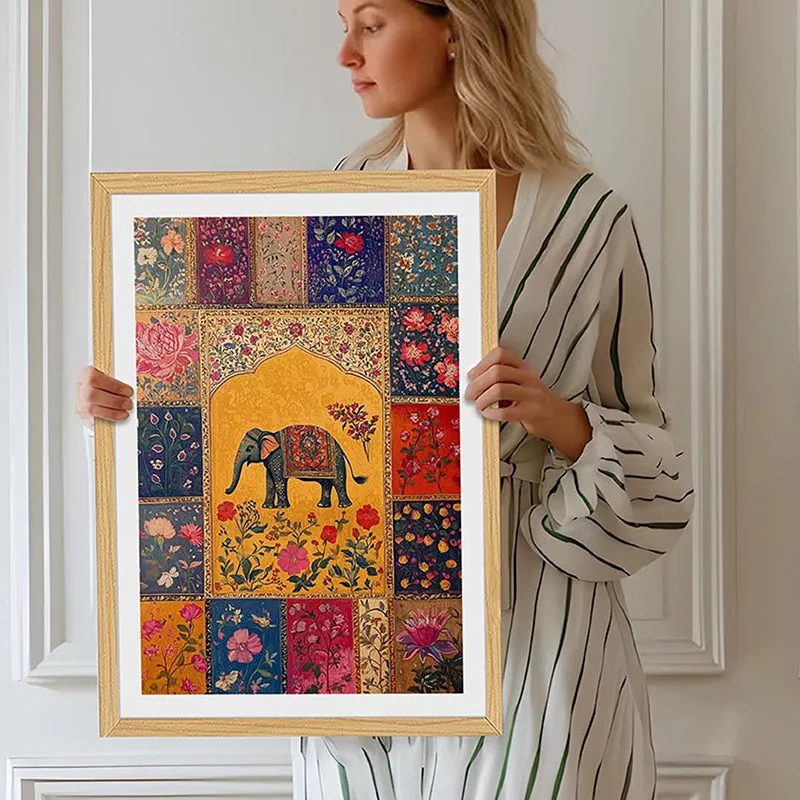 Ethnic Hastina Paper Wall Art with Wooden Frame media 4
