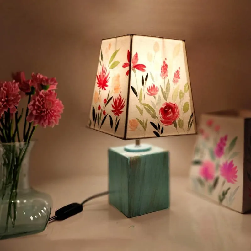 Bloom Meso Handpainted Fabric Table Lamp - Multicolor media 1