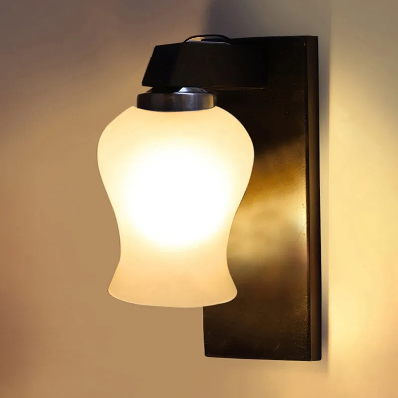 Eyrie Glass & Wooden Wall Lamp media 5