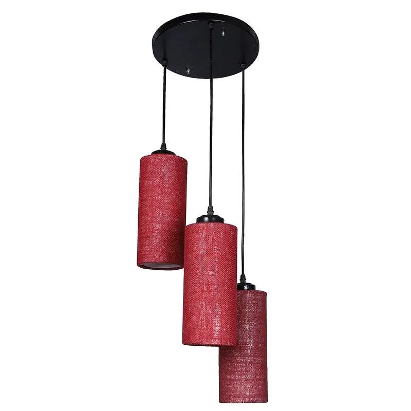 Cylentra Triple Metal Ceiling Lamp - Maroon media 4