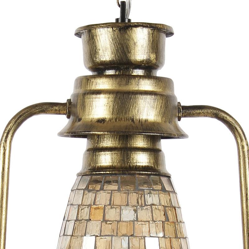 Avina Mosaic Lantern Glass Ceiling Lamp - Metallic media 6