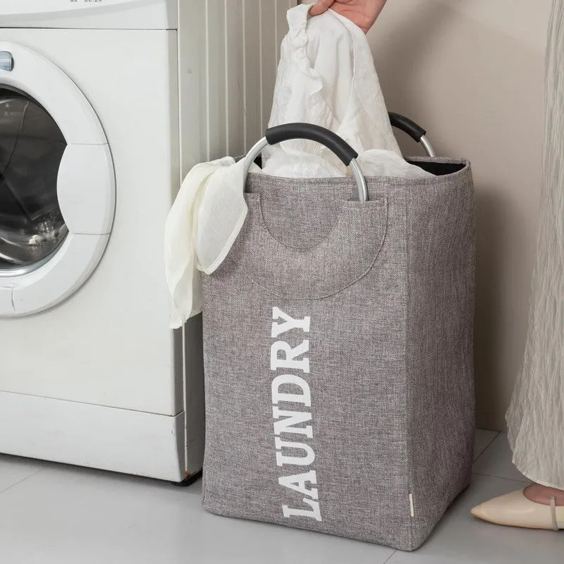 Fold Nest Fabric Laundry Basket - Grey media 5
