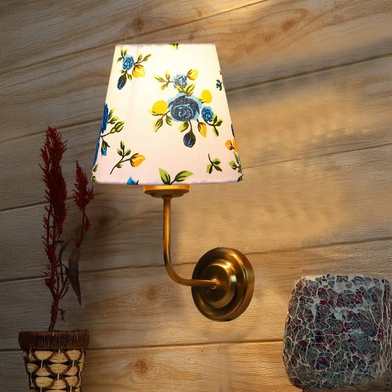 Floranira Fleur Cone Metal Wall Lamp - White,Blue media 1