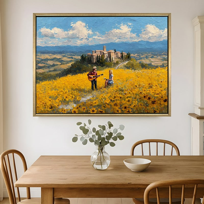 Sunflower Melody Canvas Wall Painting With Frame