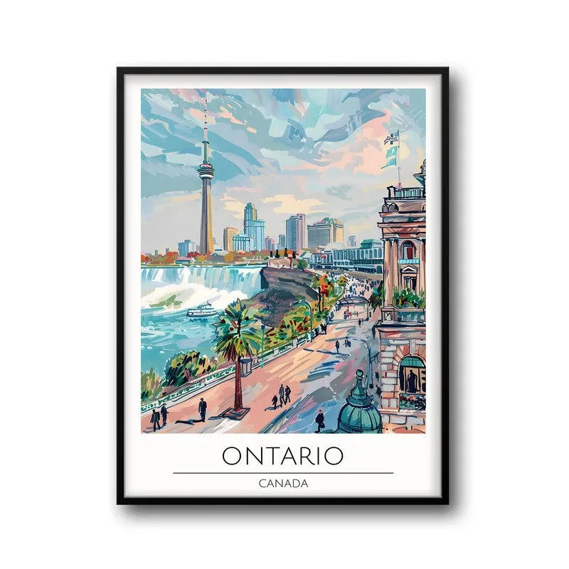 Vintage Ontario Framed Canvas Wall Painting media 5