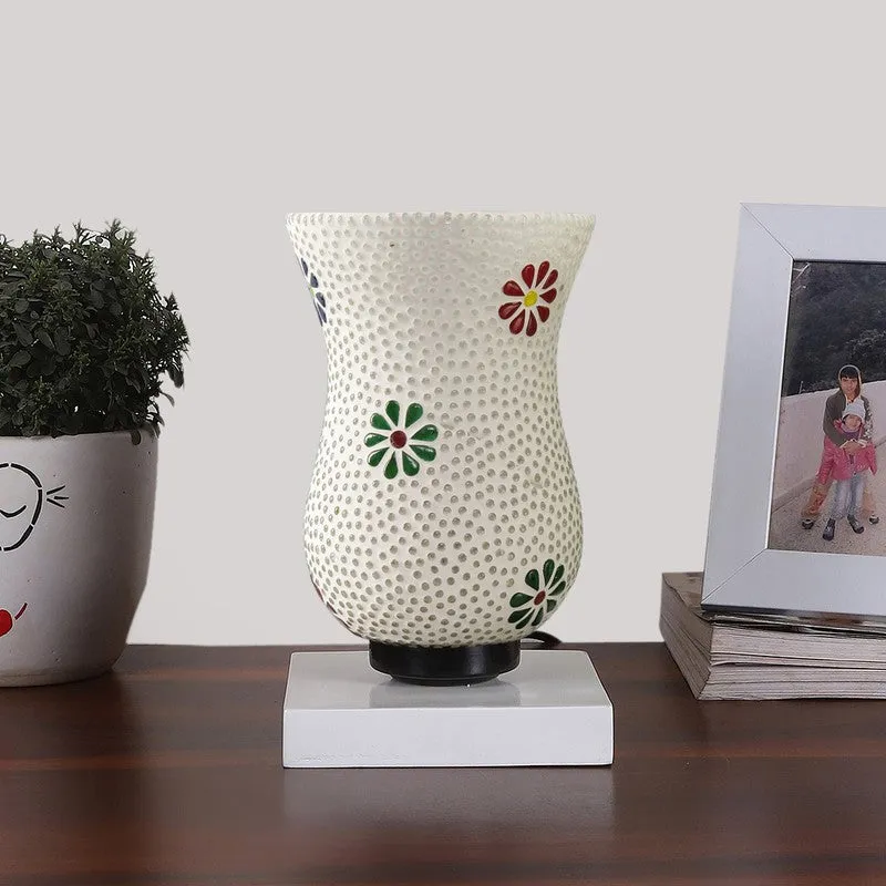 Luxyn Mosaic Glass Table Lamp With Wooden Base - Multicolor media 4
