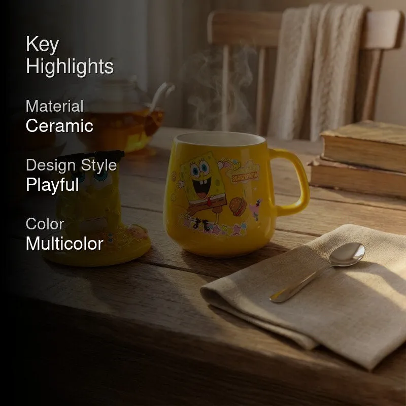 Highlight image showing SpongeBob mug material, style and colour
