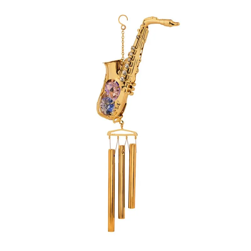Golden Saxophone 24K Gold Plated Mild Steel Windchime media 4