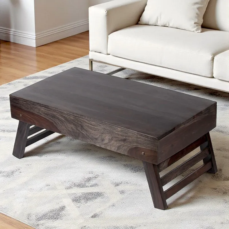 Arvion Sheesham Wooden Center Table - Dark Brown media 3