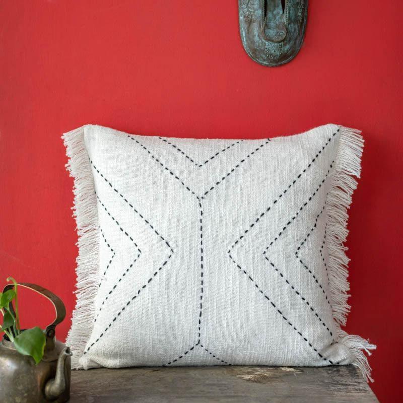 Dotted Line Embroidered Cushion Cover media 2