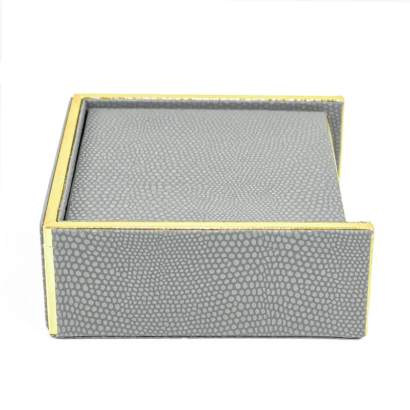 Tisquo Faux Leather Coaster (Grey) - Seven Piece Set media 5
