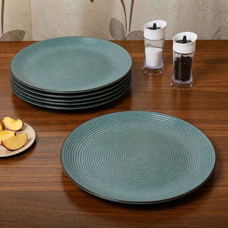 Ceramic Dinner Plates (Sage Green) - Set of Six