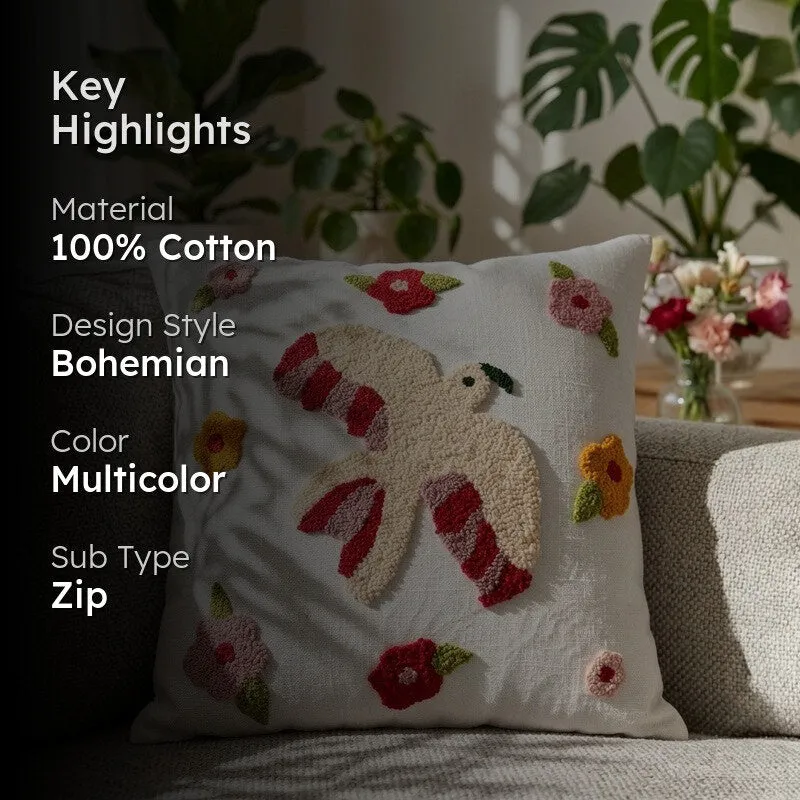 Flying Threads Tufted Cotton Cushion Cover media 2