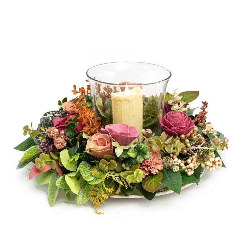 Asva Solawood Floral Tray With Battery Candle media 6