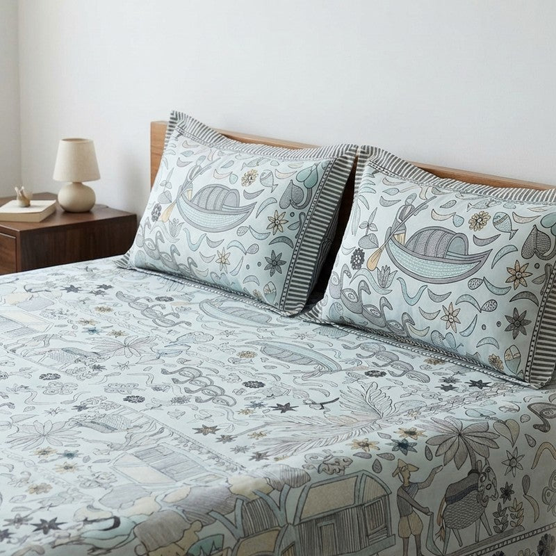 Sachora Ethnic Cotton Bedsheet - 160 TC media 4