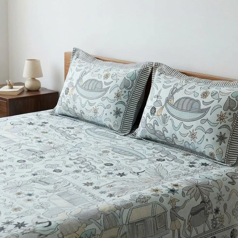 Sachora Ethnic Cotton Bedsheet - 160 TC media 4