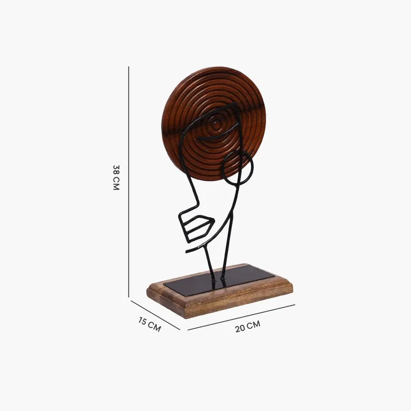 Artisan Abstract Face Metal Showpiece media 5