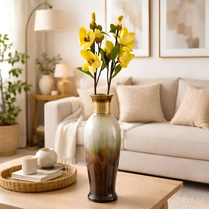 Blushora Plastic Artificial Flower (Yellow) - Set Of Two media 3