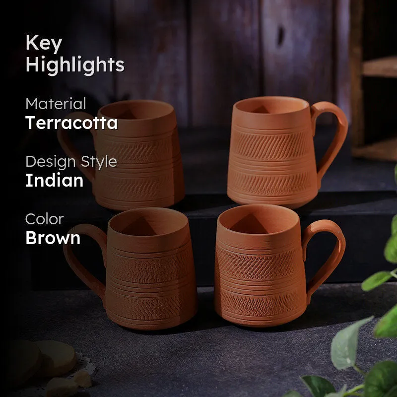 Niyati Terracotta Coffee Mug (250 mL Each) - Set of Four media 2